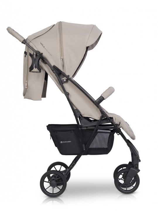 Carucior pentru copii Euro-Cart Volt Pro, omologat pana la 22 kg, Fossil Black Edition, ultracompact, pliabil cu o singura mana, spatar reglabil in 3 pozitii, roti cu suspensie - 1