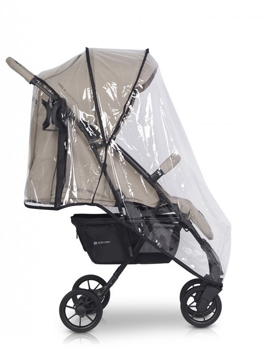 Carucior pentru copii Euro-Cart Volt Pro, omologat pana la 22 kg, Fossil Black Edition, ultracompact, pliabil cu o singura mana, spatar reglabil in 3 pozitii, roti cu suspensie - 2