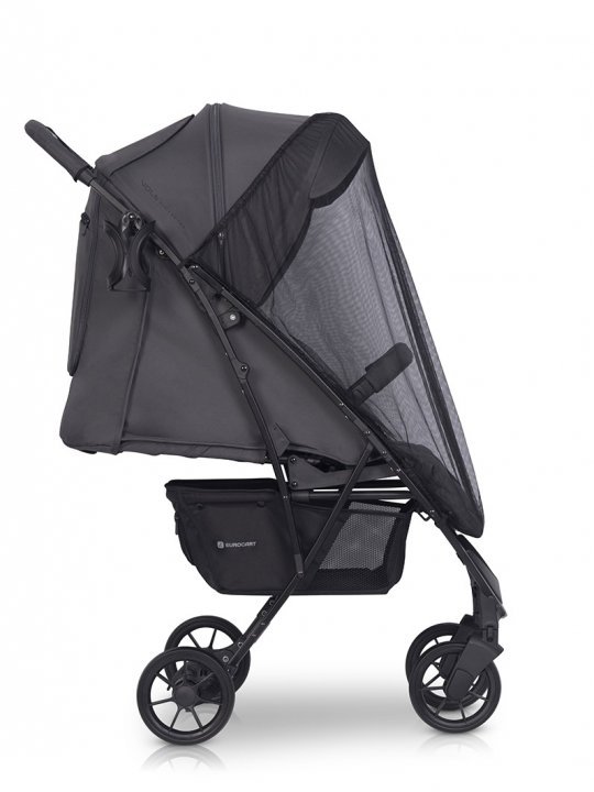 Carucior pentru copii, Euro-Cart Volt Pro, omologat pana la 22 kg, Iron Black Edition, ultracompact, pliabil cu o singura mana, spatar reglabil in 3 pozitii, roti cu suspensie - 2