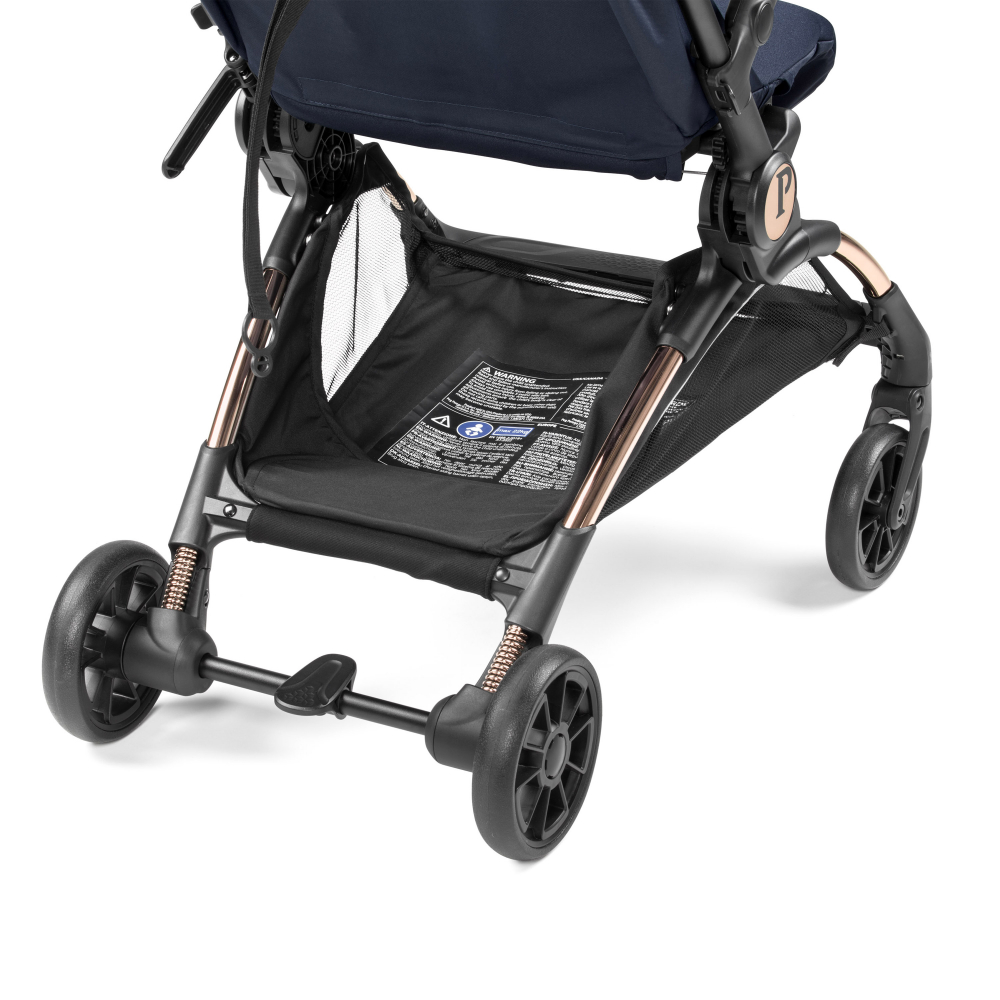 Carucior copii Peg Perego Volo, ultracompact, 0 - 22 kg, cu spatar si suport pentru picioare reglabile, frana centralizata, bara frontala detasabila si geanta transport inclusa,  5.4 kg, Blue Shine, Albastru - 6