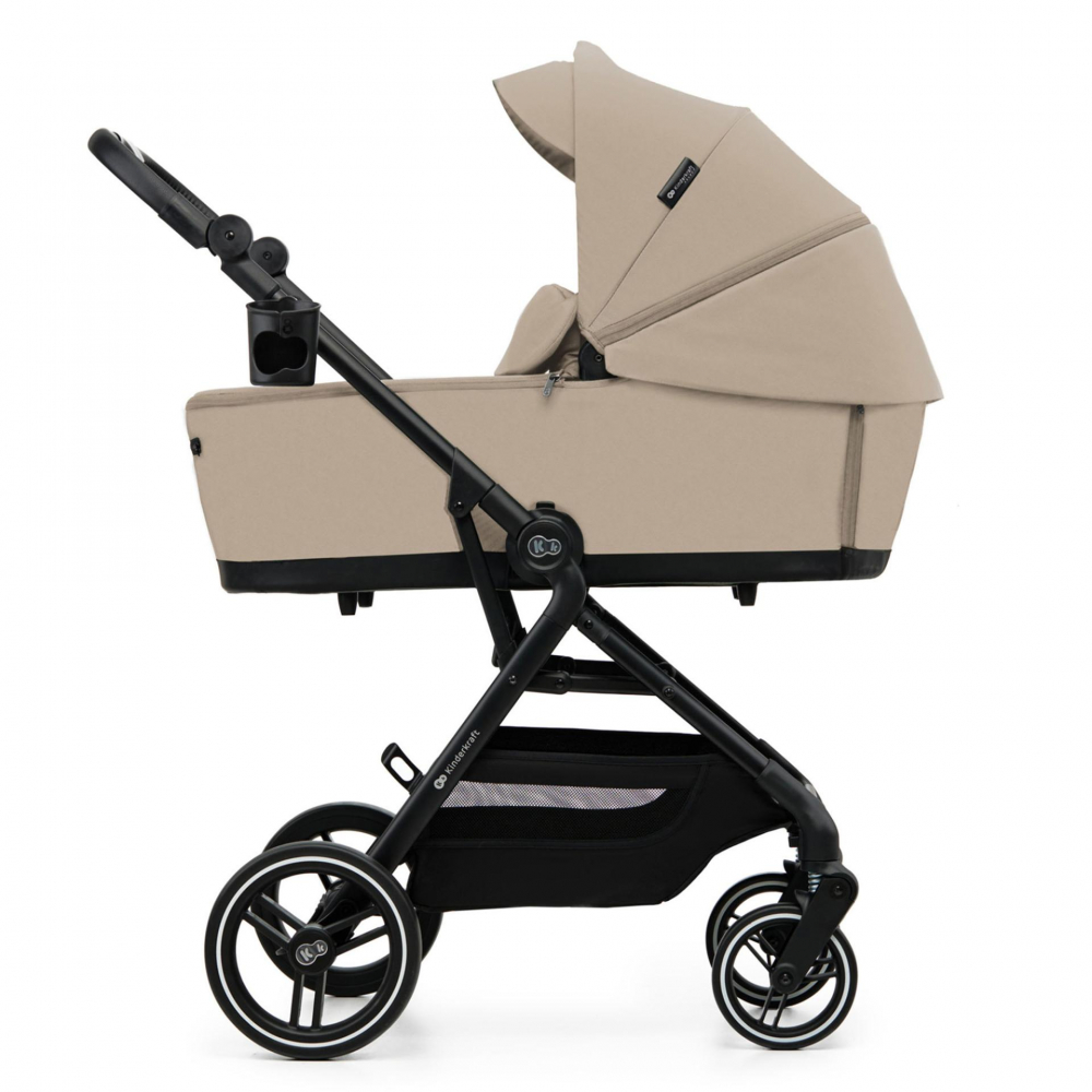 Carucior pentru copii 3 in 1 Kinderkraft Yoxi Sand Beige 0-22 kg, cadru din aluminiu, accesorii incluse - 2 | YEO