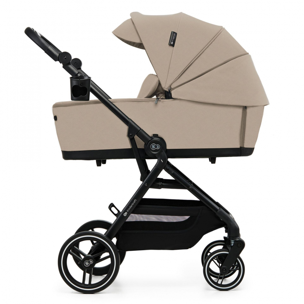 Carucior pentru copii 3 in 1 Kinderkraft Yoxi Sand Beige 0-22 kg, cadru din aluminiu, accesorii incluse - 4