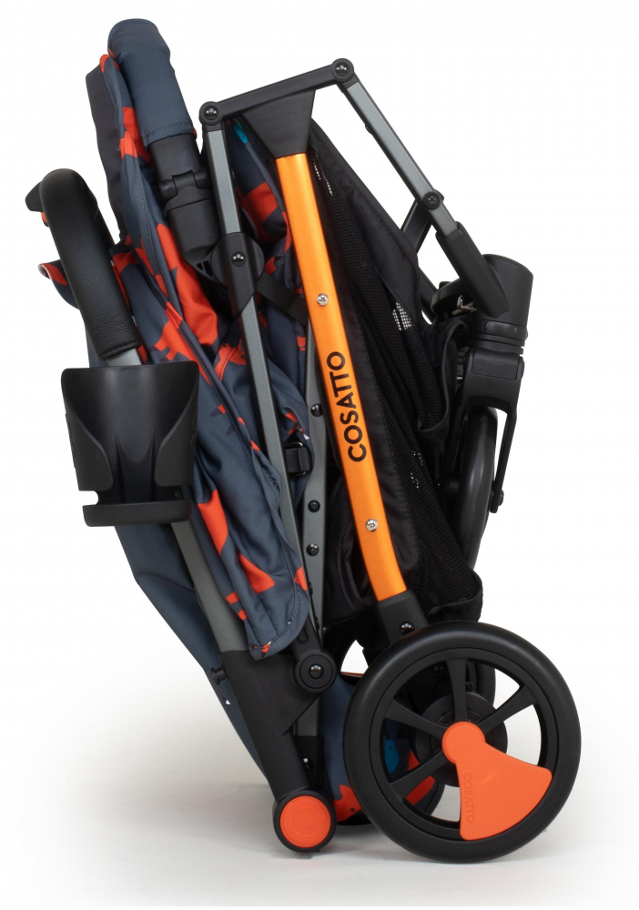 Carucior pentru copii Cosatto Woosh 3 Charcoal Mister Fox BB cu suspensii, cadru din aluminiu, sistem troller, suport pahar, greutate admisa 25 kg - 2