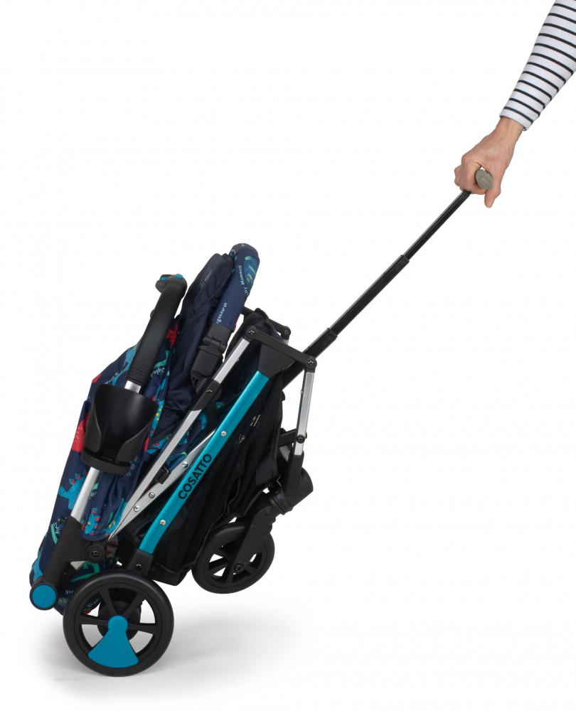 Carucior pentru copii Cosatto Woosh 3 D is for Dino BB cu suspensii, cadru din aluminiu, sistem troller, suport pahar, greutate admisa 25 kg - 2