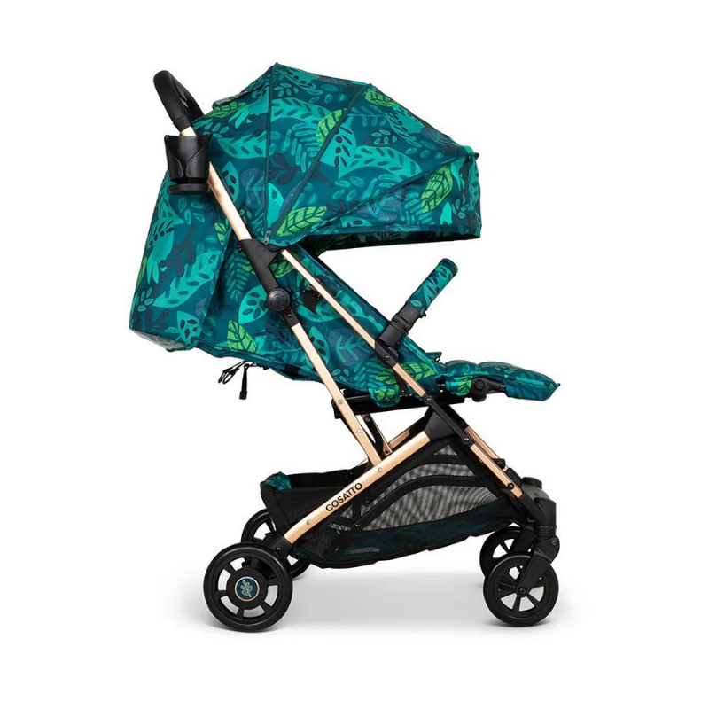 Carucior pentru copii Cosatto Woosh 4 Midnight Jungle 0-25 kg, Sistem Troller, Material Ecologic, Suport pahar, Husa de ploaie