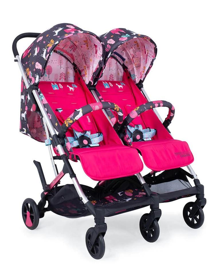 Carucior pentru gemeni Cosatto Woosh Double Unicorn Land 0-22 kg cu husa de ploaie - 4
