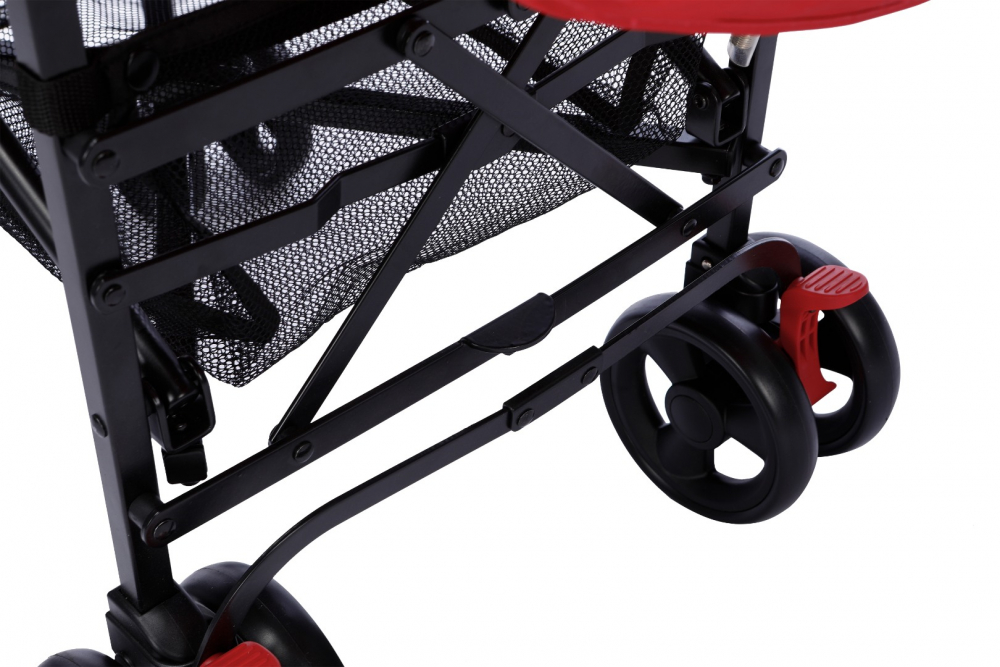 Carucior pentru copii Buf Boof sport S120 rosu cu spatar reglabil - 1