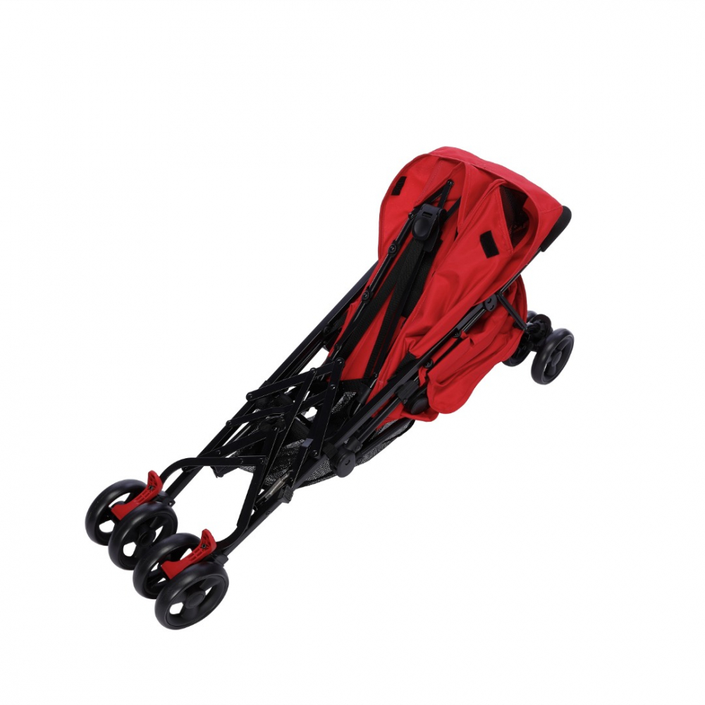 Carucior pentru copii Buf Boof sport S120 rosu cu spatar reglabil - 3