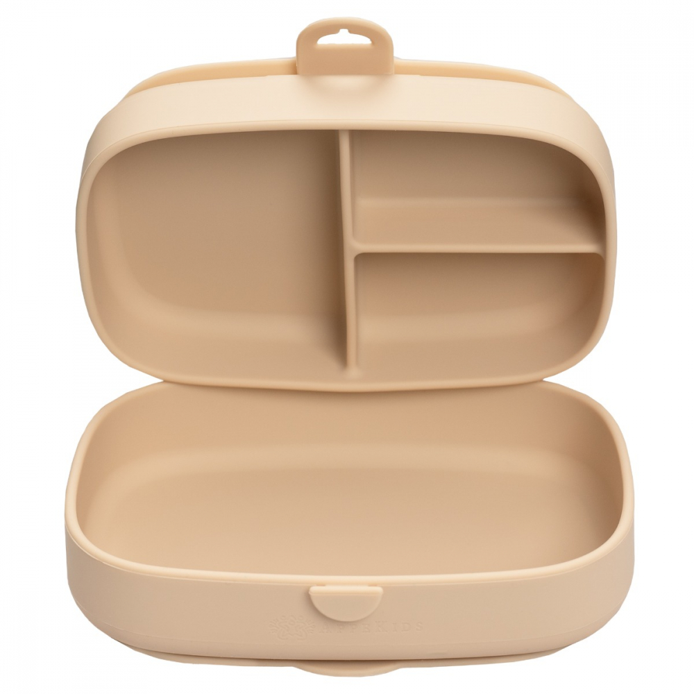 Caserola compartimentata din silicon cu ventuza AppeKids Magic Box Bubble Beige
