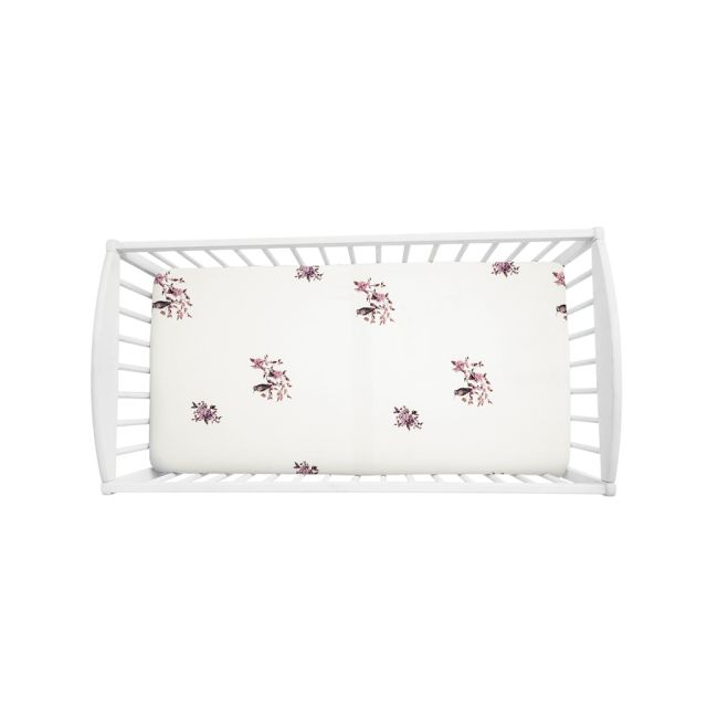 Cearceaf din bumbac pentru patut 120x60 cm Jungle Bird Sleepee