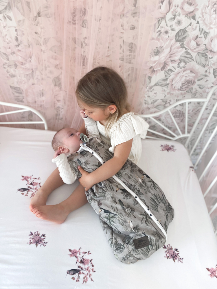 Cearceaf din bumbac pentru patut 120x60 cm Jungle Bird Sleepee