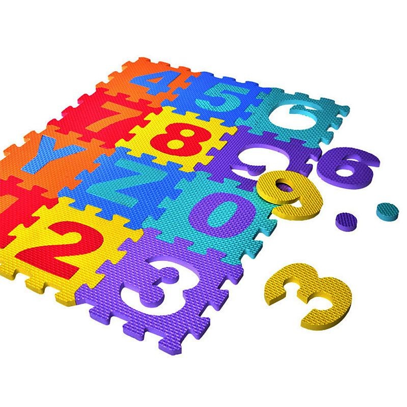 Covor spuma eva tip puzzle cu cifre si litere 3.2 m2, 36 piese, 30x30 cm, grosime 0.9 cm - 1 | YEO