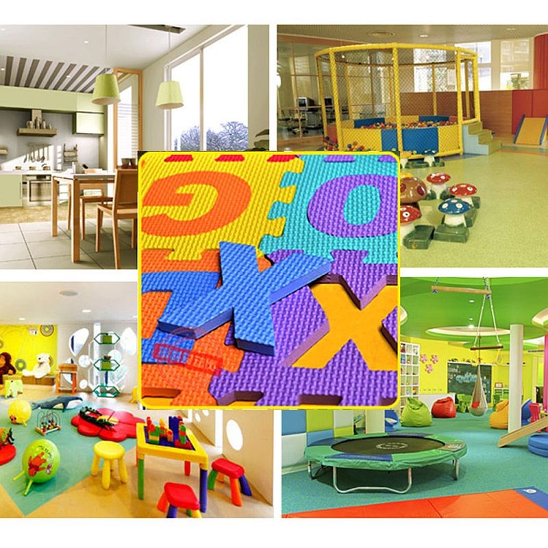 Covor spuma eva tip puzzle cu cifre si litere 3.2 m2, 36 piese, 30x30 cm, grosime 0.9 cm - 2 | YEO