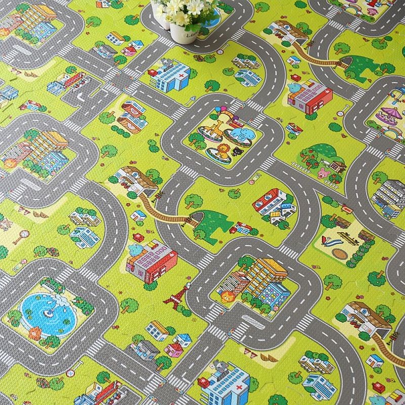 Covoras pista masinute, 9 piese tip puzzle, spuma eva, grosime 1 cm, 90x90 cm - 8