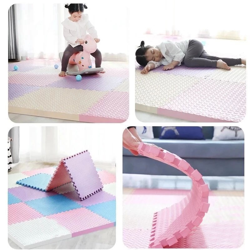 Covoras puzzle xl, 60x60 cm, grosime 2 cm, spuma eva, 2 piese culoare alb - 2