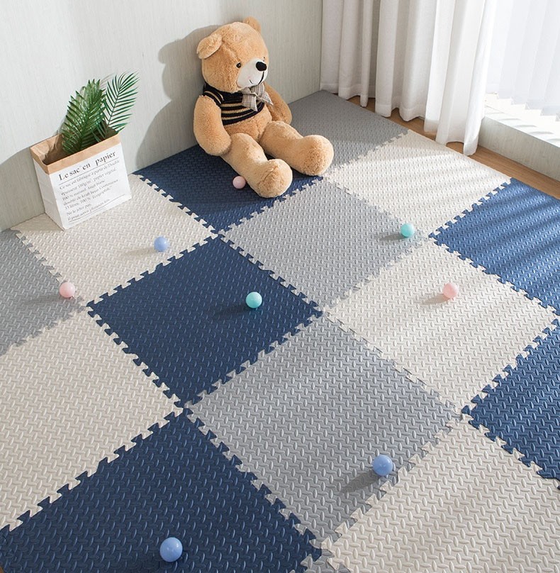 Covoras puzzle xl, 60x60 cm, grosime 2 cm, spuma eva, 2 piese culoare alb - 5