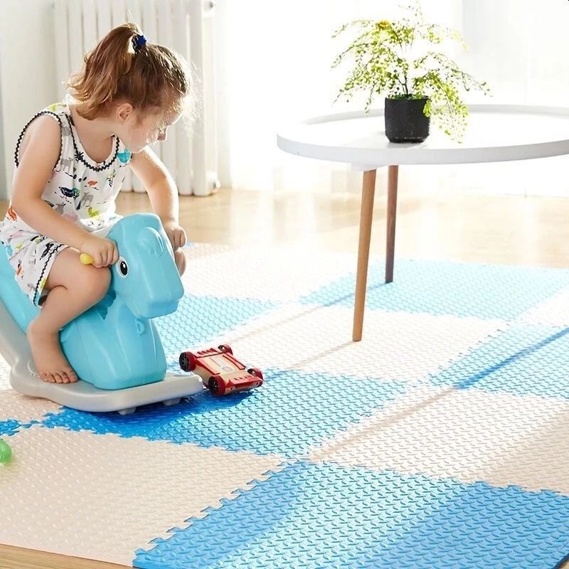Covoras puzzle xl, 60x60 cm, grosime 2 cm, spuma eva, 2 piese culoare albastru