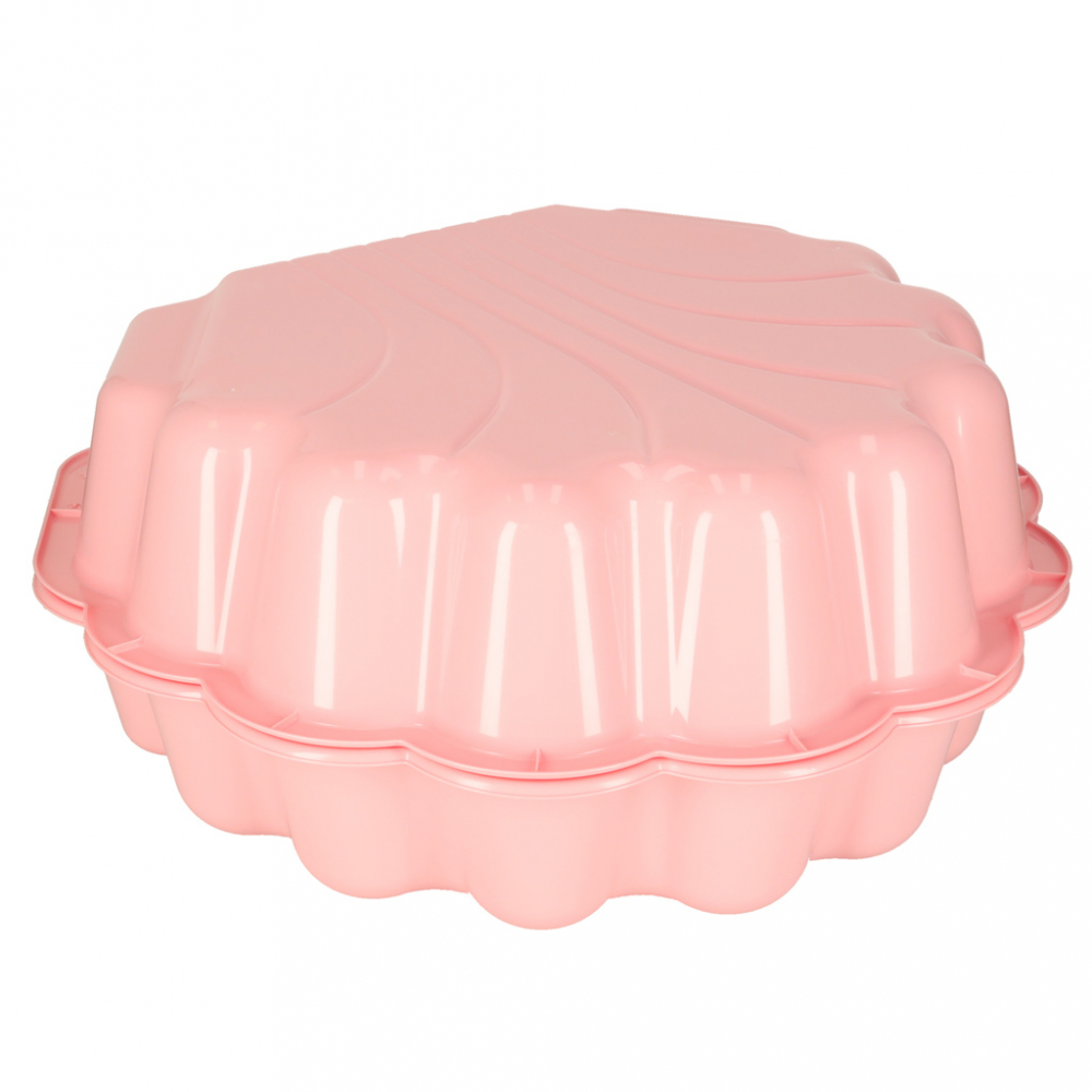 Cutie de nisip si piscina 2 in 1 pentru copii, Ikonka, cu baza antiderapanta, constructie solida, margini rotunjite, model Scoica XXL, Pink