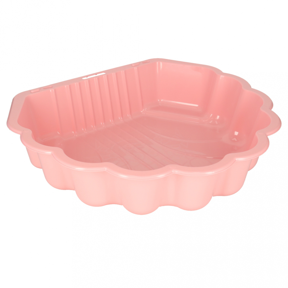 Cutie de nisip si piscina 2 in 1 pentru copii, Ikonka, cu baza antiderapanta, constructie solida, margini rotunjite, model Scoica XXL, Pink - 1 | YEO