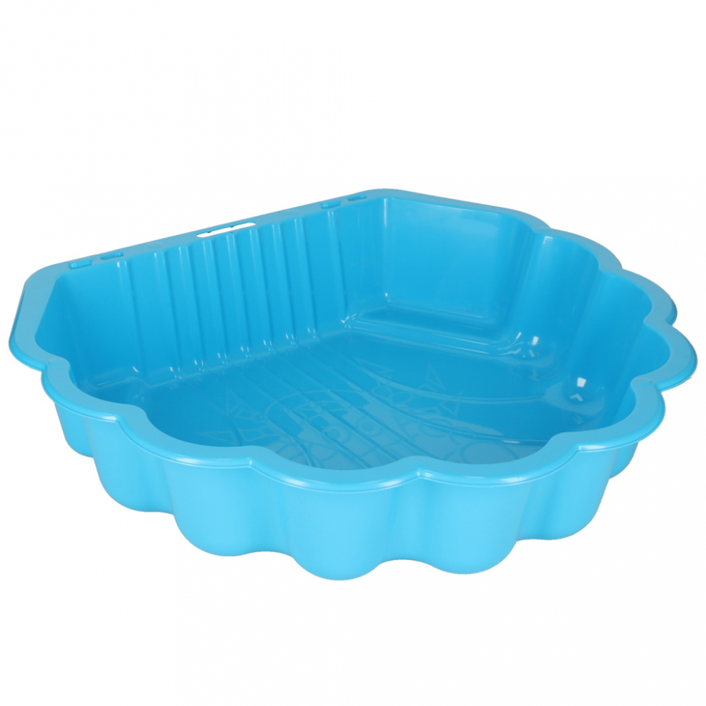 Cutie de nisip si piscina 2 in 1 pentru copii, Ikonka, cu baza antiderapanta, constructie solida, margini rotunjite, model Scoica XXL, Blue - 1 | YEO