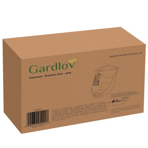 Hamac de gradina, Gardlov, design ergonomic tip scaun brazilian, cu 2 perne incluse, sarcina maxima 120 kg, Gri - 2 | YEO