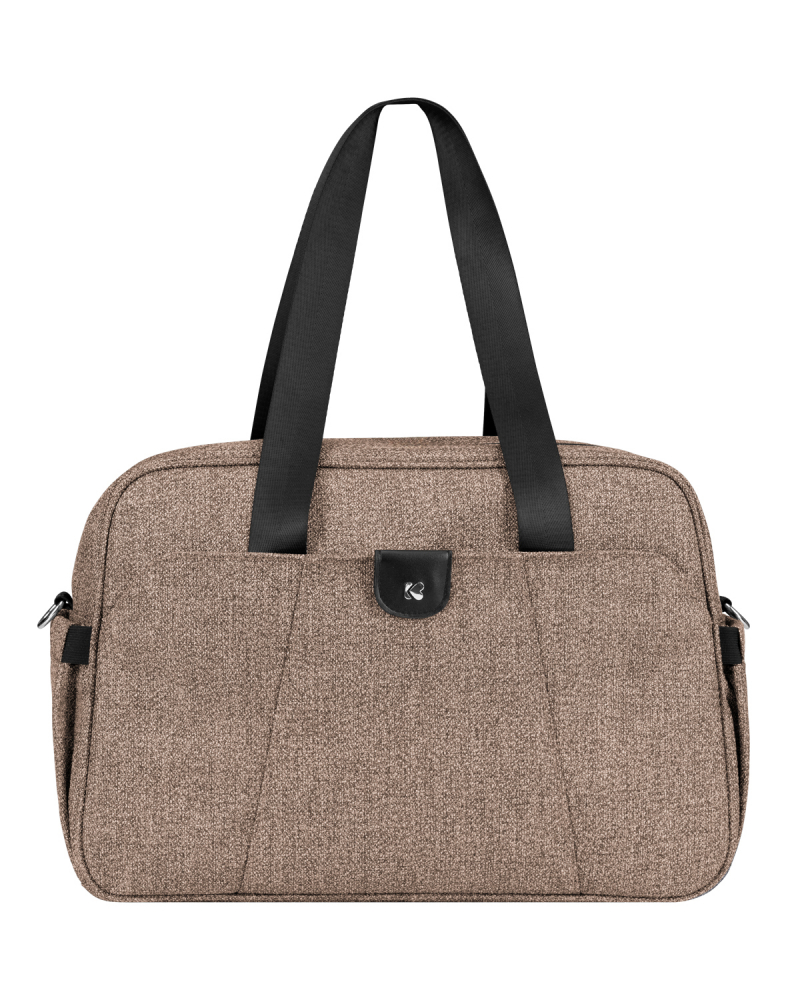 Geanta pentru carucior KikkaBoo Chelsea 2025 Beige cu buzunare laterale elastice,2 compartimente termoizolante pentru biberoane,curea de umar reglabila,cleme pentru atasare la carusior si saltea schimbat scutece incluse - 2