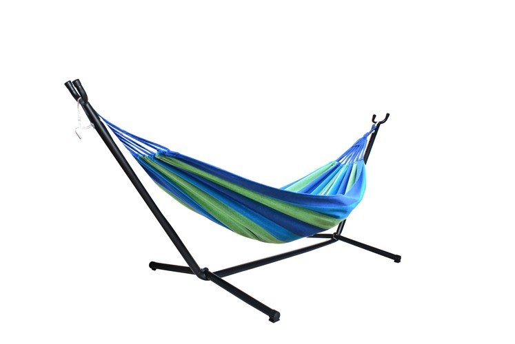 Hamac dublu cu suport metalic, multicolor, 200x150 cm, greutate maxima 200 kg, husa depozitare inclusa - 2 | YEO