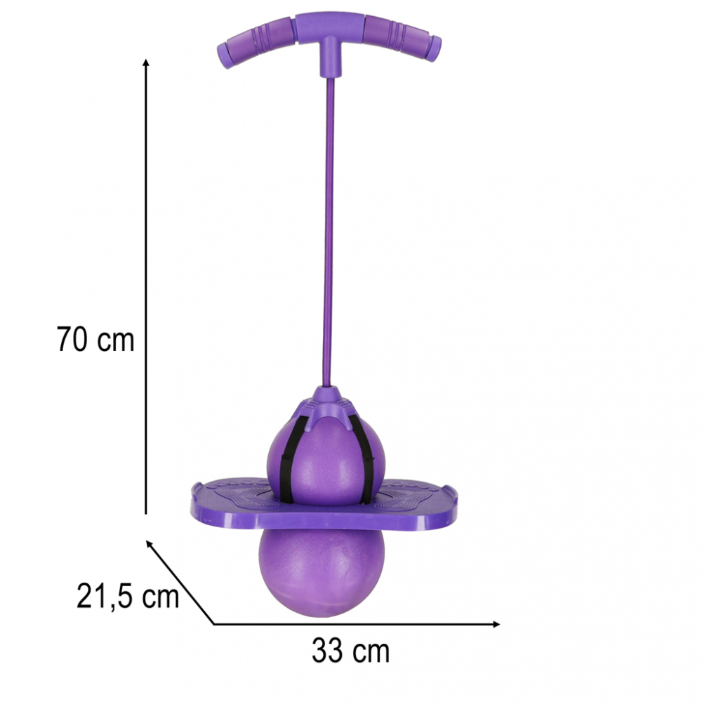 Jumper de sarituri si echilibru pentru copii, Ikonka, cu placa antiderapanta si pompa inclusa, inaltime 70 cm, Pogo Purple - 1 | YEO