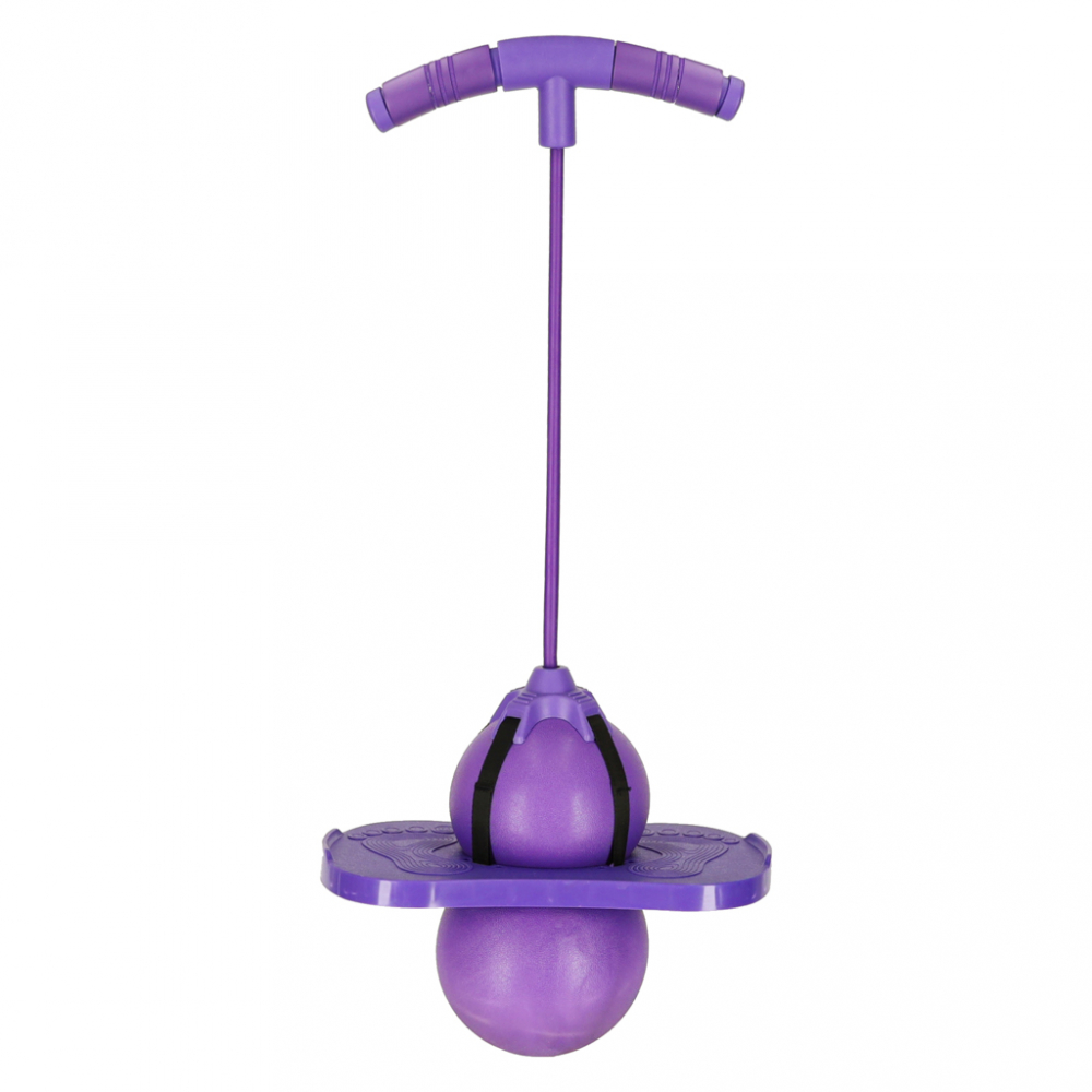 Jumper de sarituri si echilibru pentru copii, Ikonka, cu placa antiderapanta si pompa inclusa, inaltime 70 cm, Pogo Purple - 2 | YEO