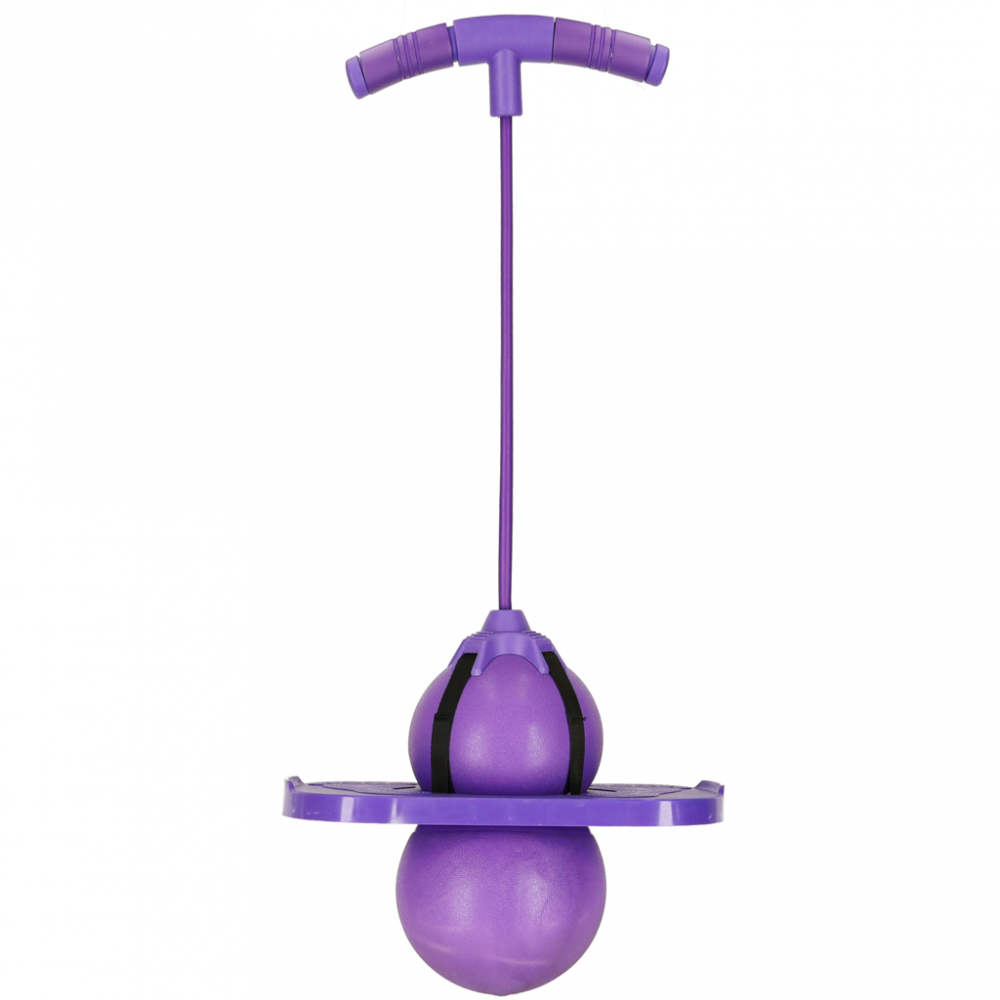 Jumper de sarituri si echilibru pentru copii, Ikonka, cu placa antiderapanta si pompa inclusa, inaltime 70 cm, Pogo Purple - 3