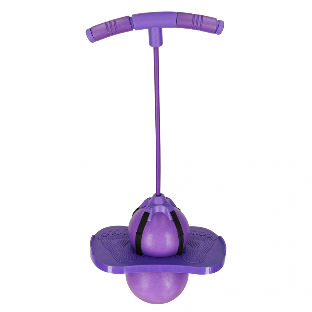 Jumper de sarituri si echilibru pentru copii, Ikonka, cu placa antiderapanta si pompa inclusa, inaltime 70 cm, Pogo Purple - 4