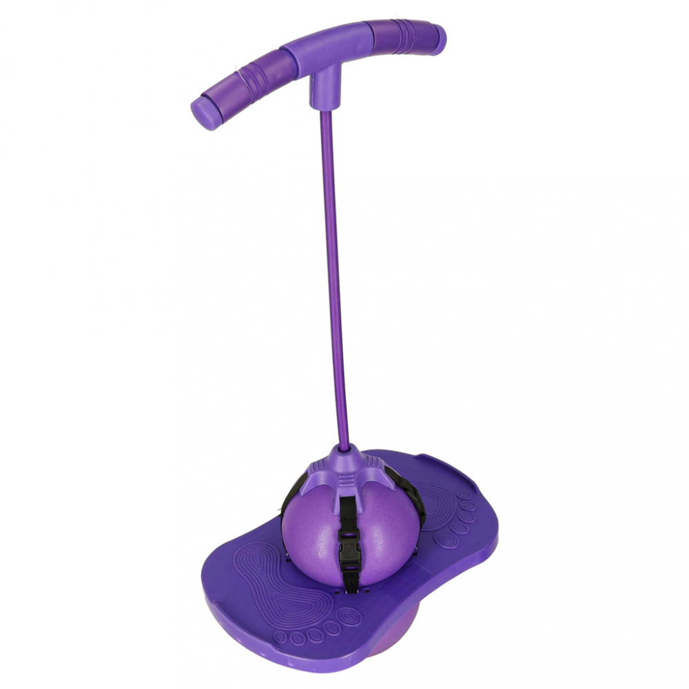 Jumper de sarituri si echilibru pentru copii, Ikonka, cu placa antiderapanta si pompa inclusa, inaltime 70 cm, Pogo Purple - 5