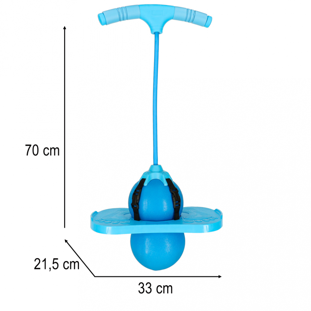 Jumper de sarituri si echilibru pentru copii, Ikonka, cu placa antiderapanta si pompa inclusa, inaltime 70 cm, Pogo Blue - 1 | YEO