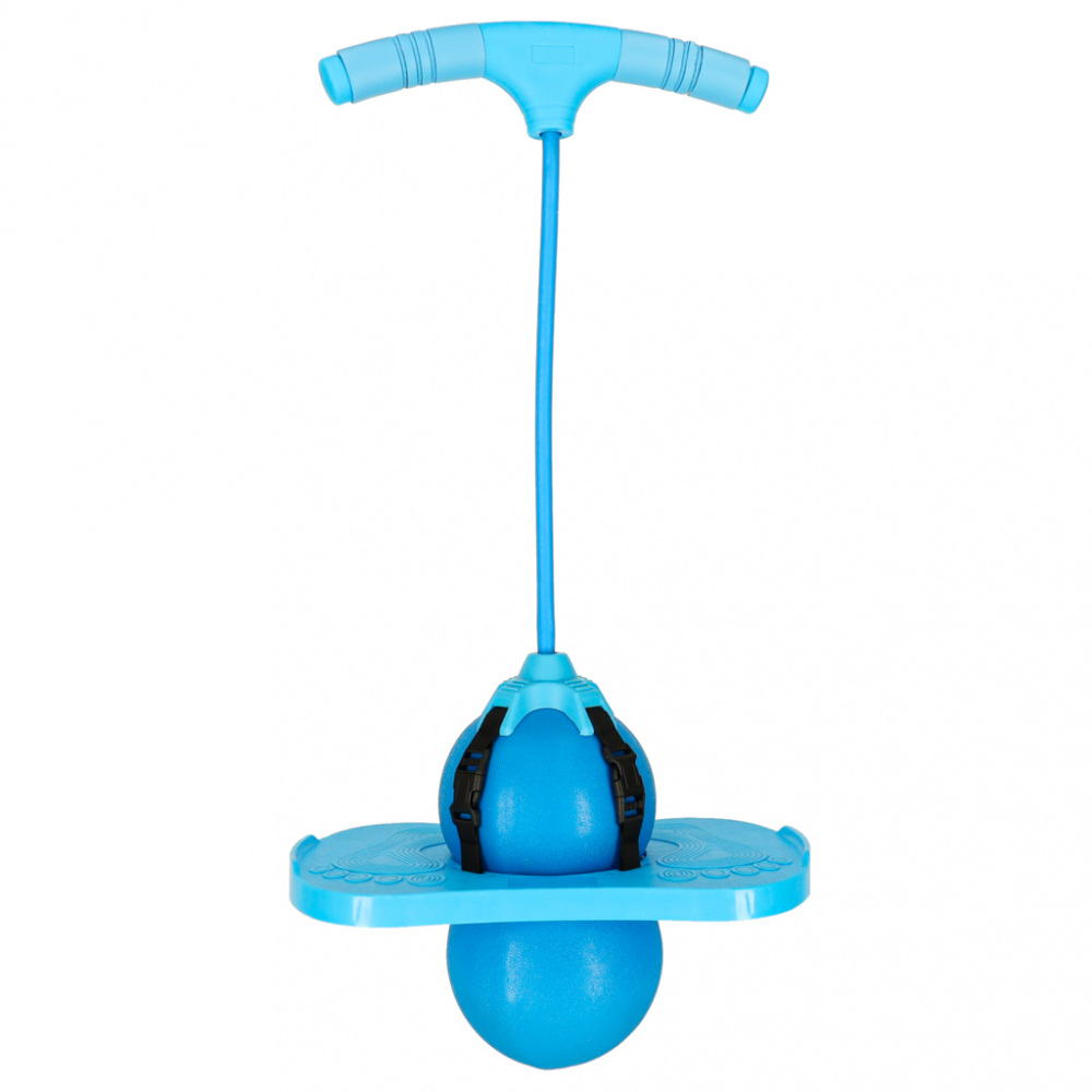 Jumper de sarituri si echilibru pentru copii, Ikonka, cu placa antiderapanta si pompa inclusa, inaltime 70 cm, Pogo Blue - 2 | YEO