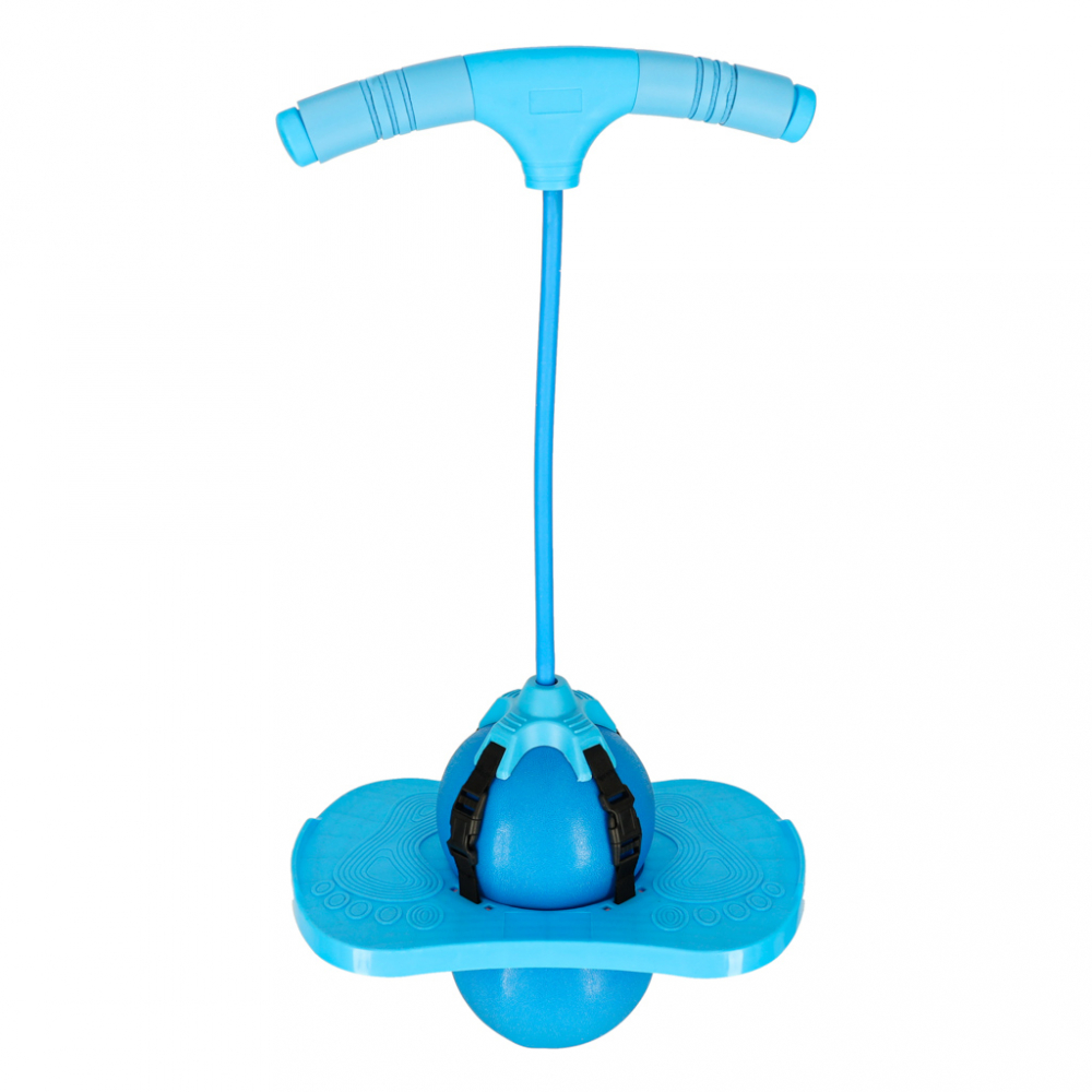 Jumper de sarituri si echilibru pentru copii, Ikonka, cu placa antiderapanta si pompa inclusa, inaltime 70 cm, Pogo Blue - 4 | YEO