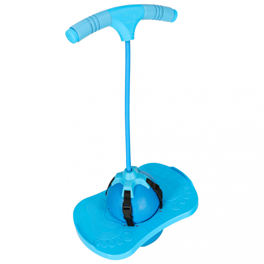 Jumper de sarituri si echilibru pentru copii, Ikonka, cu placa antiderapanta si pompa inclusa, inaltime 70 cm, Pogo Blue - 5 | YEO