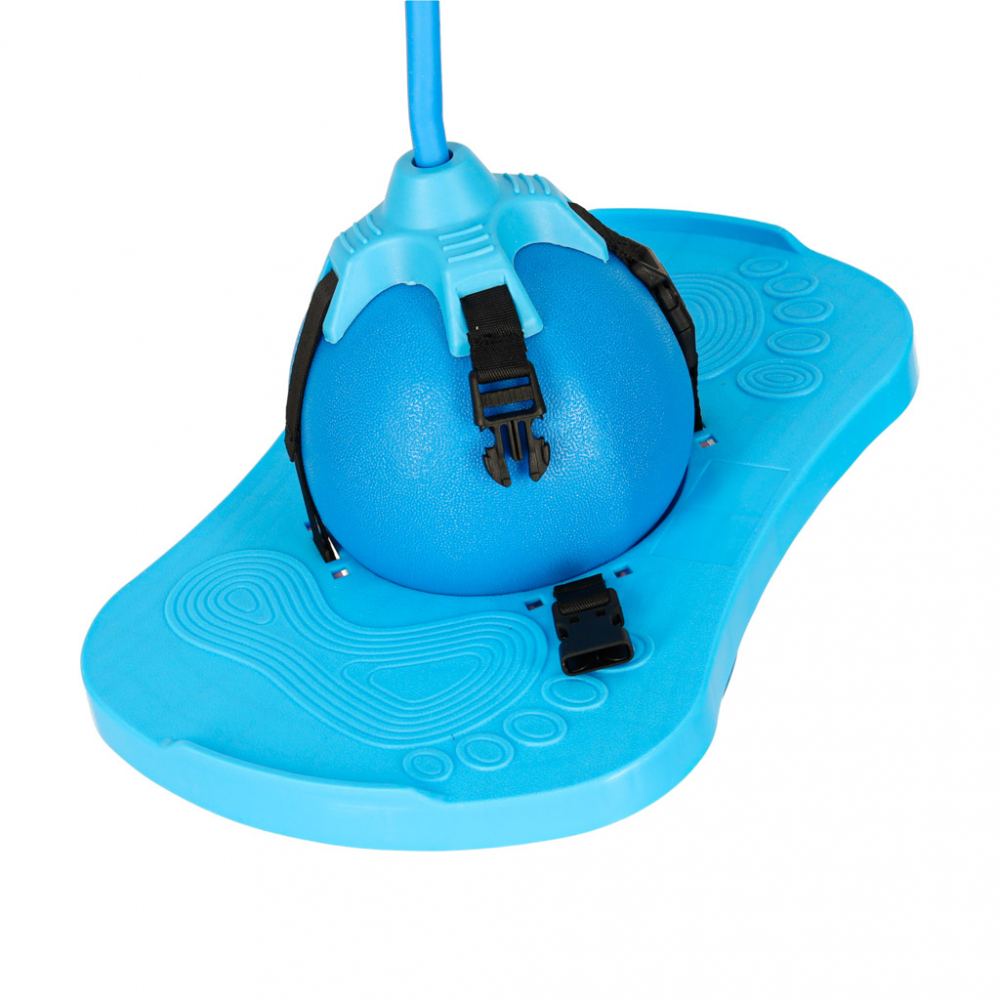 Jumper de sarituri si echilibru pentru copii, Ikonka, cu placa antiderapanta si pompa inclusa, inaltime 70 cm, Pogo Blue - 8