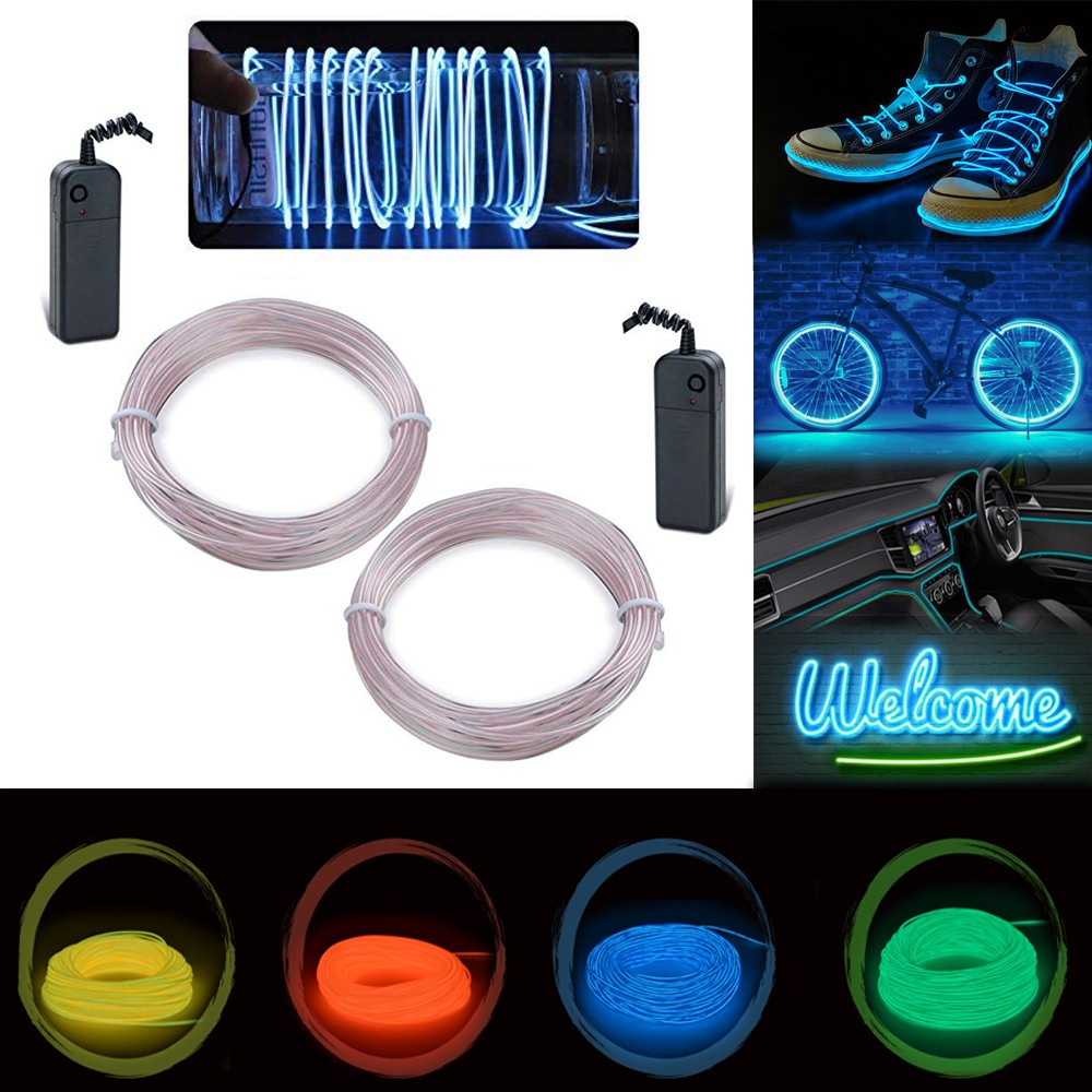 Kit fir luminos el wire pentru tuning roti bicicleta, lungime 4 m, invertoare incluse culoare alb - 1 | YEO
