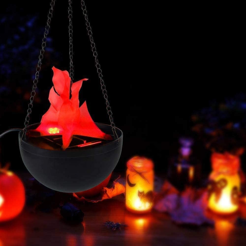 Lampa suspendata cu halogen, efect real flacara, lant inclus, 20 cm - 1