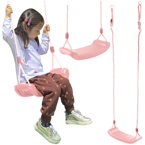 Leagan pentru copii, Kruzzel, constructie robusta cu franghii puternice, lungime reglabila 105-175cm, asamblare rapida, sarcina maxima 50 kg, Pink