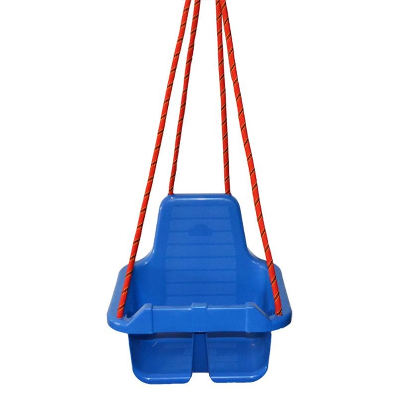 Leagan pentru copii cu spatar, opritor picioare, 4 corzi 110cm, inele metalice - 2 | YEO