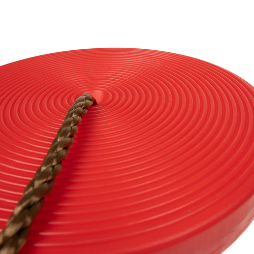 Leagan rotund pe franghie, pentru copii, Kruzzel, asamblare simpla, Lungime reglabila 100-175 cm, diametru disc 28cm, Red - 1 | YEO