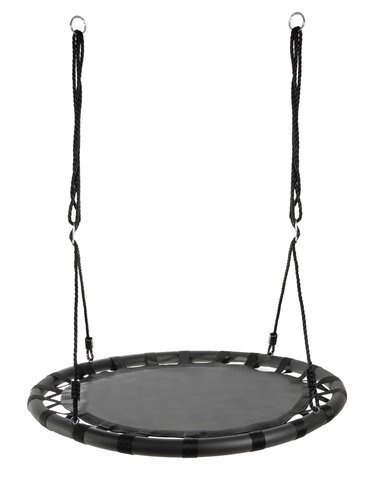 Leagan rotund tip cuib pentru copii, Kruzzel, cadru robust de 100 cm, capacitate 150 kg, black - 3 | YEO