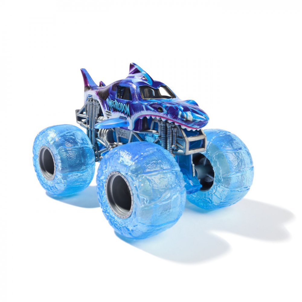 Masinuta metalica Monster Jam Megalodon albastru scara 1:64