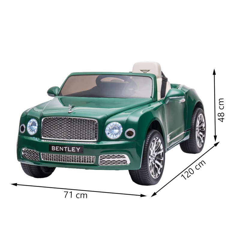 Masina electrica pentru copii Bentley Mulsanne, 2 motoare 35w, mp3, maxim 30 kg, telecomanda, roti eva, verde - 1