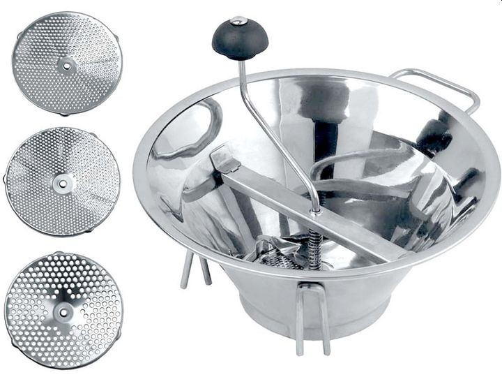 Masina profesionala de pasat rosii, legume si fructe, diametru 33 cm, 3 site interschimbabile, inox - 2 | YEO
