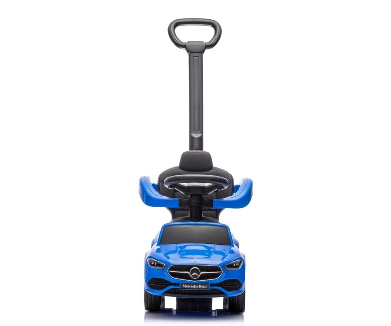 Masinuta copii fara pedale 3 in 1 Mercedes C-Class Deluxe Blue Milly Mally, roti din cauciuc, scaun din piele ecologica, volan echipat cu sunete realiste, suport pentru picioare, bara de protectie, 12-36 luni - 1