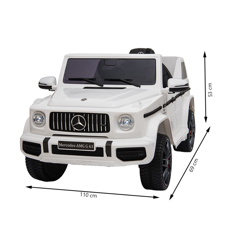 Masinuta electrica cu telecomanda, mercedes benz g63, mp3, usbsd, 2 motoare 25w, roti spuma eva, suspensii, 110x69x53 cm - 1
