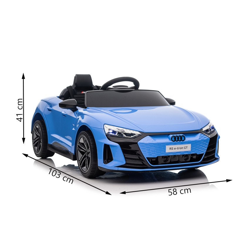 Masinuta electrica pentru copii audi rs e-tron gt, card usbtf, mp3, 35w, 3-5 kmh, 12v, 103x58x41 cm, albastru