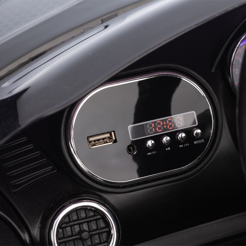 Masinuta electrica pentru copii, mercedes benz amg gt, 2 motoare 20w, mp3, usbsd, suspensie, maxim 35 kg, 12v, negru - 4